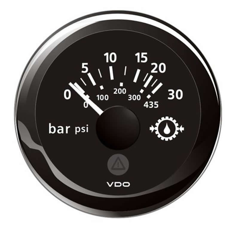 VDO ViewLine Gear Oil Pressure 30Bar Black 52mm